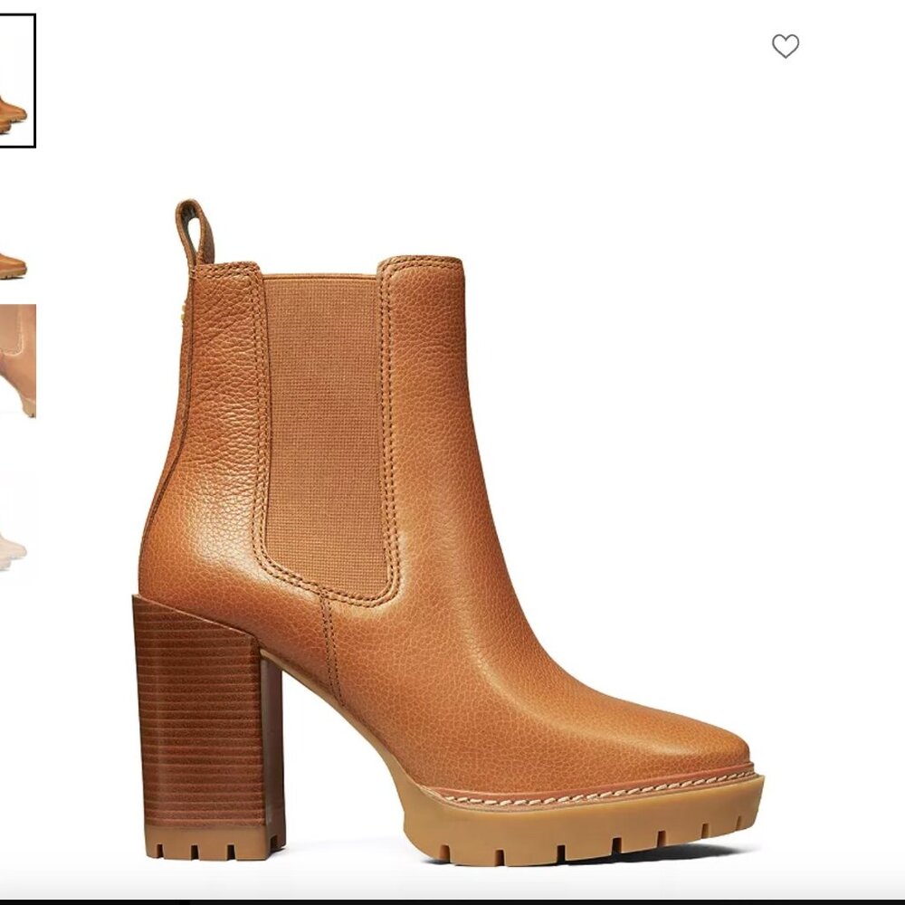 Tory Burch Women's Carson Lug Sole High Heel Boots